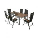 Montana Kerti bútor garnitúra (6+1) asztal székekkel - fekete-barna