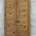 1 pár fa gardrób szekrény ajtó kerámia fogantyúkkal